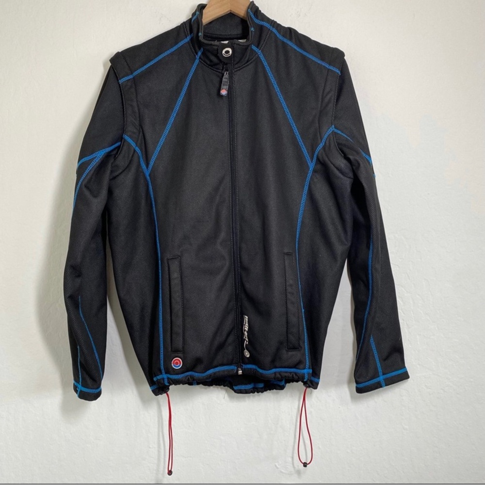 Freeze Out Thermal Protection Men’s M Black Blue Full zip Jacket Convert Vest